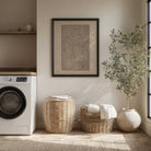 Vintage Chinoiserie Botanical Print in Laundry Room
