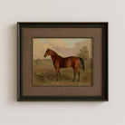 Framed Vintage Horse Portrait Print |Rustic Country Wall Art on a white wall