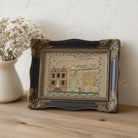Whimsical folk art house print Nursery Wall Art in Decorative Frame