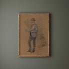 Vintage gentleman drawing in soft pastels, classic figure art