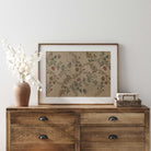 Vintage Floral Chinoiserie Print | Antique Botanical Textile Art