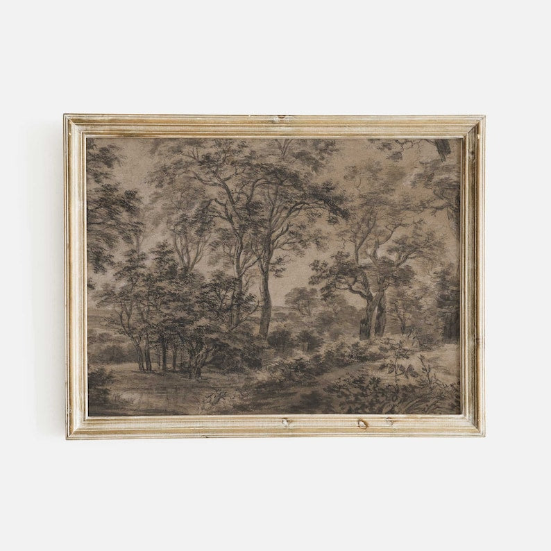 Antique Landscape Sketch Print