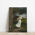 Victorian woman in countryside, vintage giclée wall art print by Winslow Homer