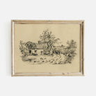 Vintage Countryside Sketch Wall Art