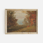 Moody autumn woodland scene with lake by Frederic Edwin Church.