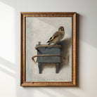 Goldfinch bird art print by Carel Fabritius, 17th-century vintage wildlife artwork