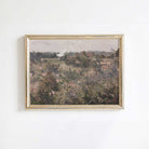 Framed  French Meadow Field Landscape Print  on a white wall