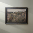 Framed  French Meadow Field Landscape Print  on a beige wall