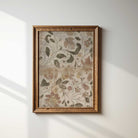 Framed floral Vintage Floral Textile Design artwork on a white wall