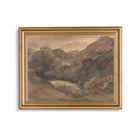 Antique Mountain Landscape Print