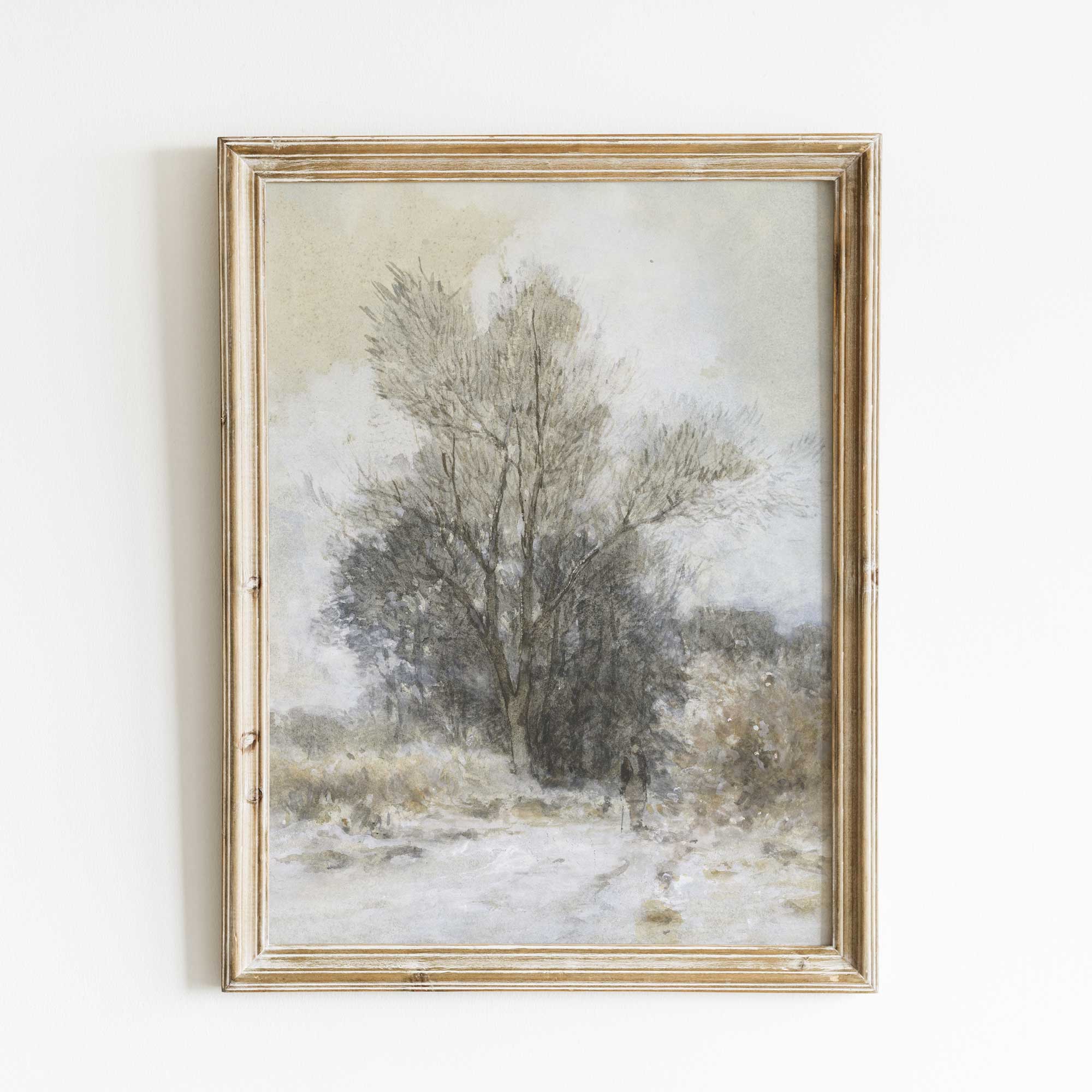 Hiker in snowy forest, winter landscape by Maria Bilders-van Bosse