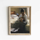 Vintage Portrait of Mother and Child | Fine Art Print in a rustic wooden frame