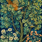 William Morris Pheasant in the Garden Print, Botanical Textile Wall Art close up view