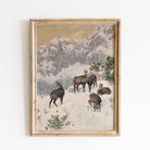 Alpine Gathering Winter Landscape Print - Hartsholme Prints