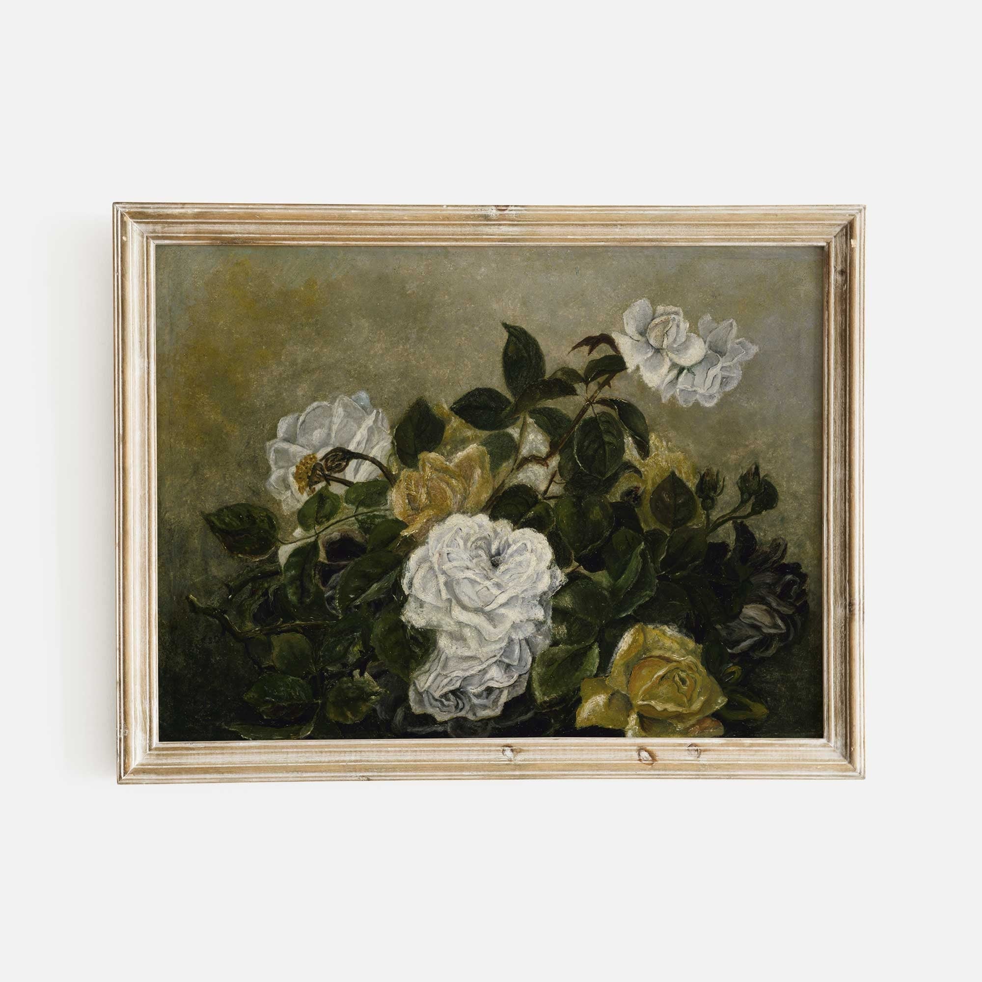 Dark Moody Roses Still Life Print - Hartsholme Prints