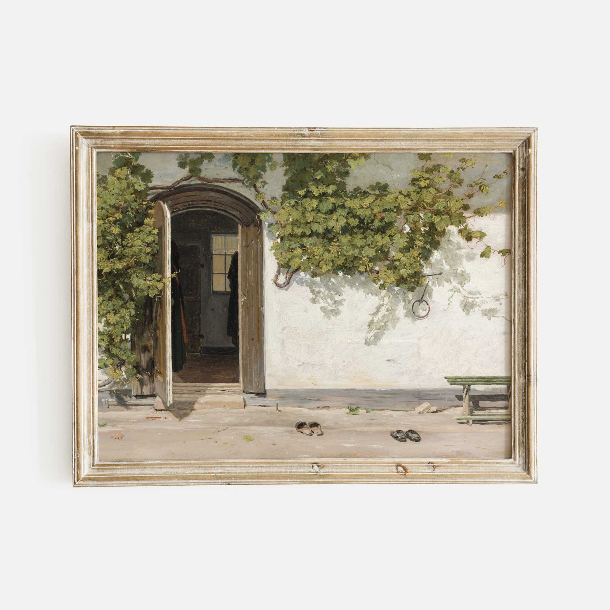 Doorway with Ivy Vintage Cottage Print - Hartsholme Prints