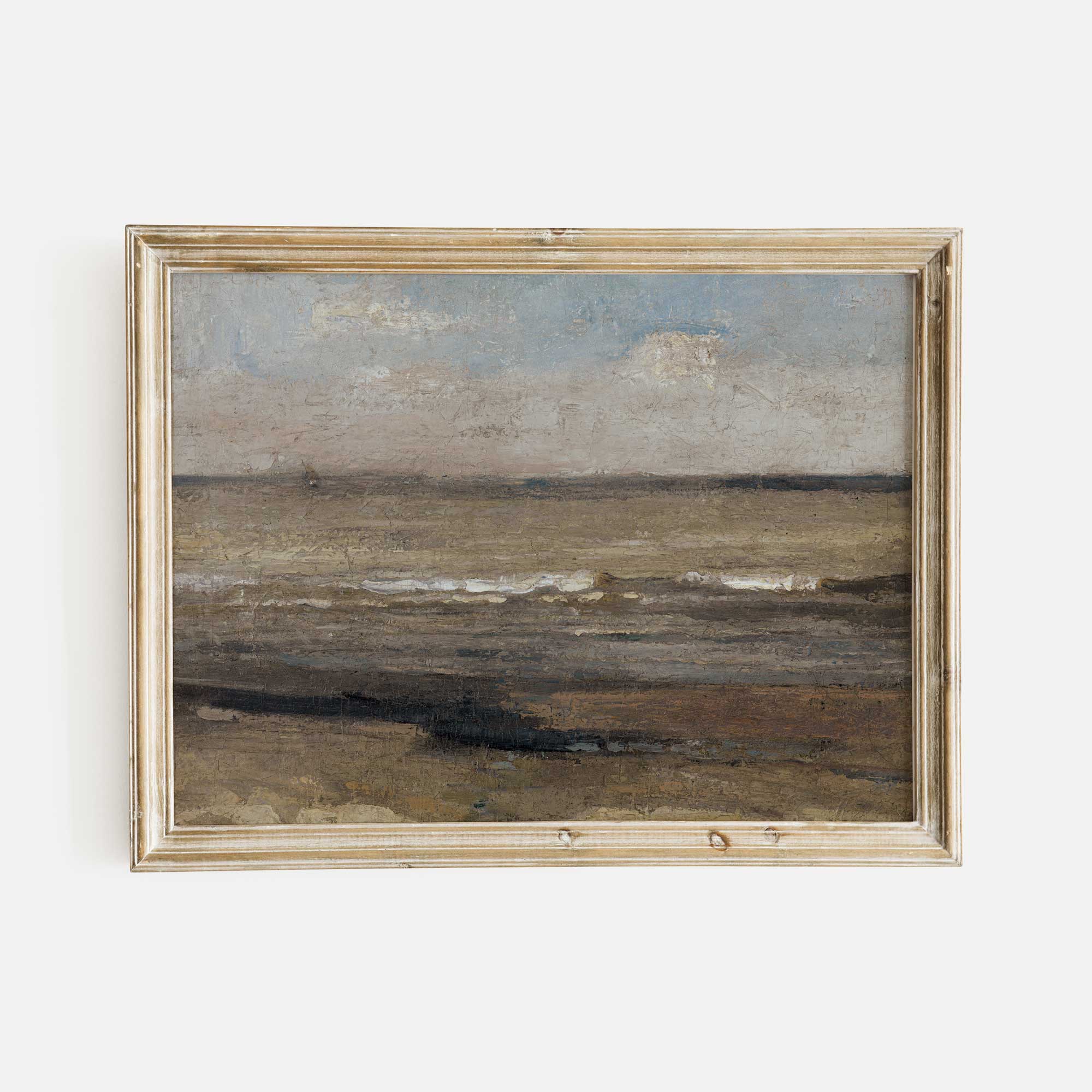 Grey Seascape Vintage Coastal Print - Hartsholme Prints