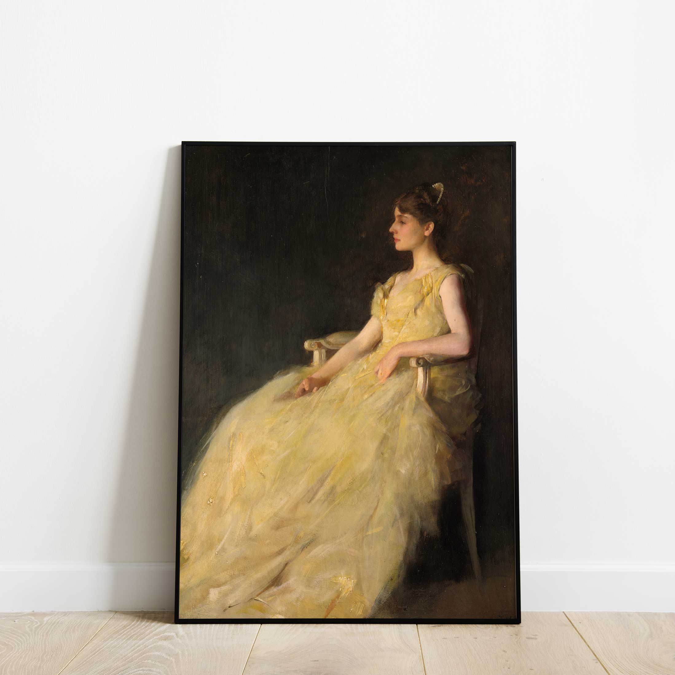Lady in Yellow Victorian Portrait Print - Hartsholme Prints