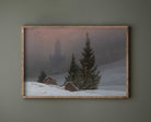 Misty Winter Cathedral: Snow-Covered Pines Art Print - Hartsholme Prints
