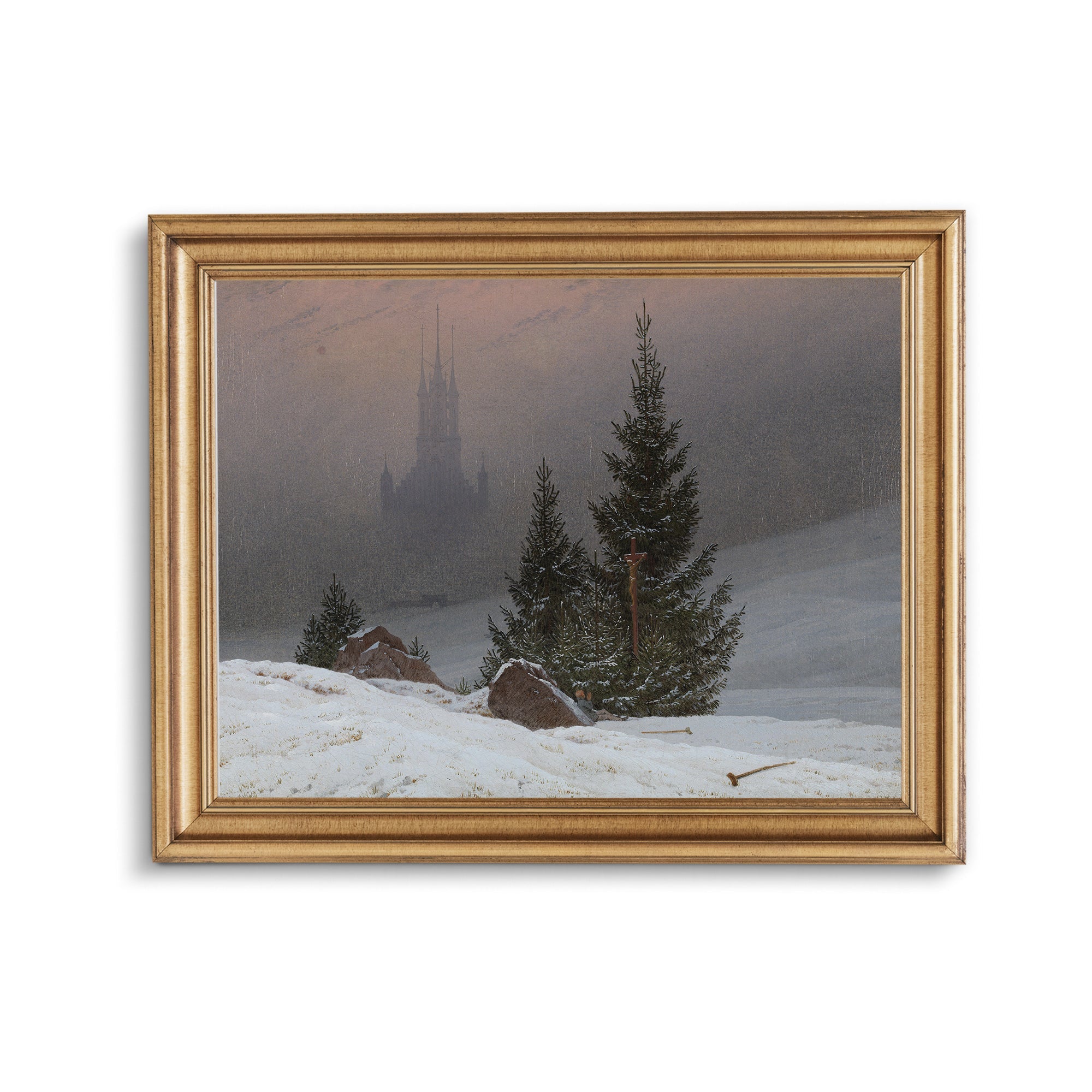 Misty Winter Cathedral: Snow-Covered Pines Art Print - Hartsholme Prints