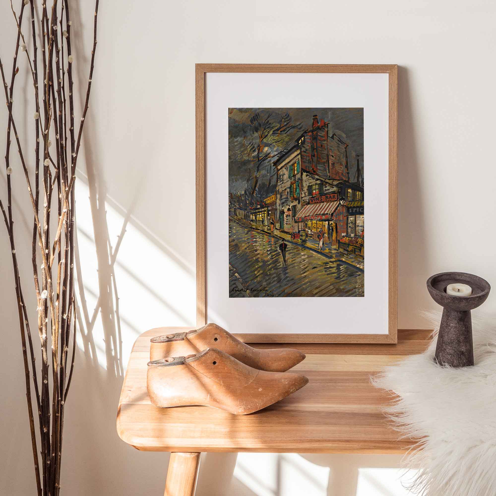 Paris By Night Landscape Painting Print - Hartsholme Prints