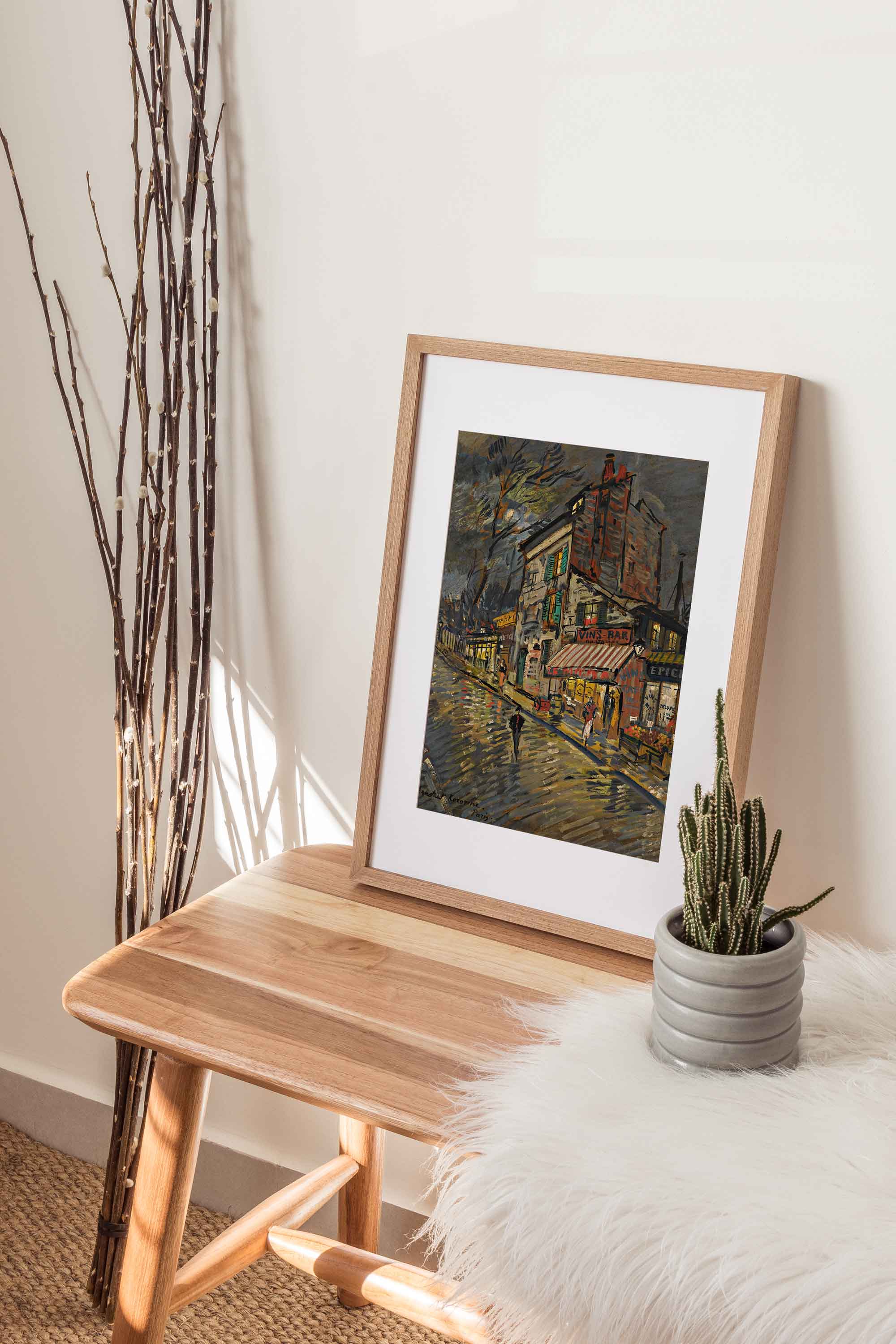 Paris By Night Landscape Painting Print - Hartsholme Prints