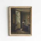 Portrait of a Lady Sewing, Interior Scene, Fine Art Print - Hartsholme Prints