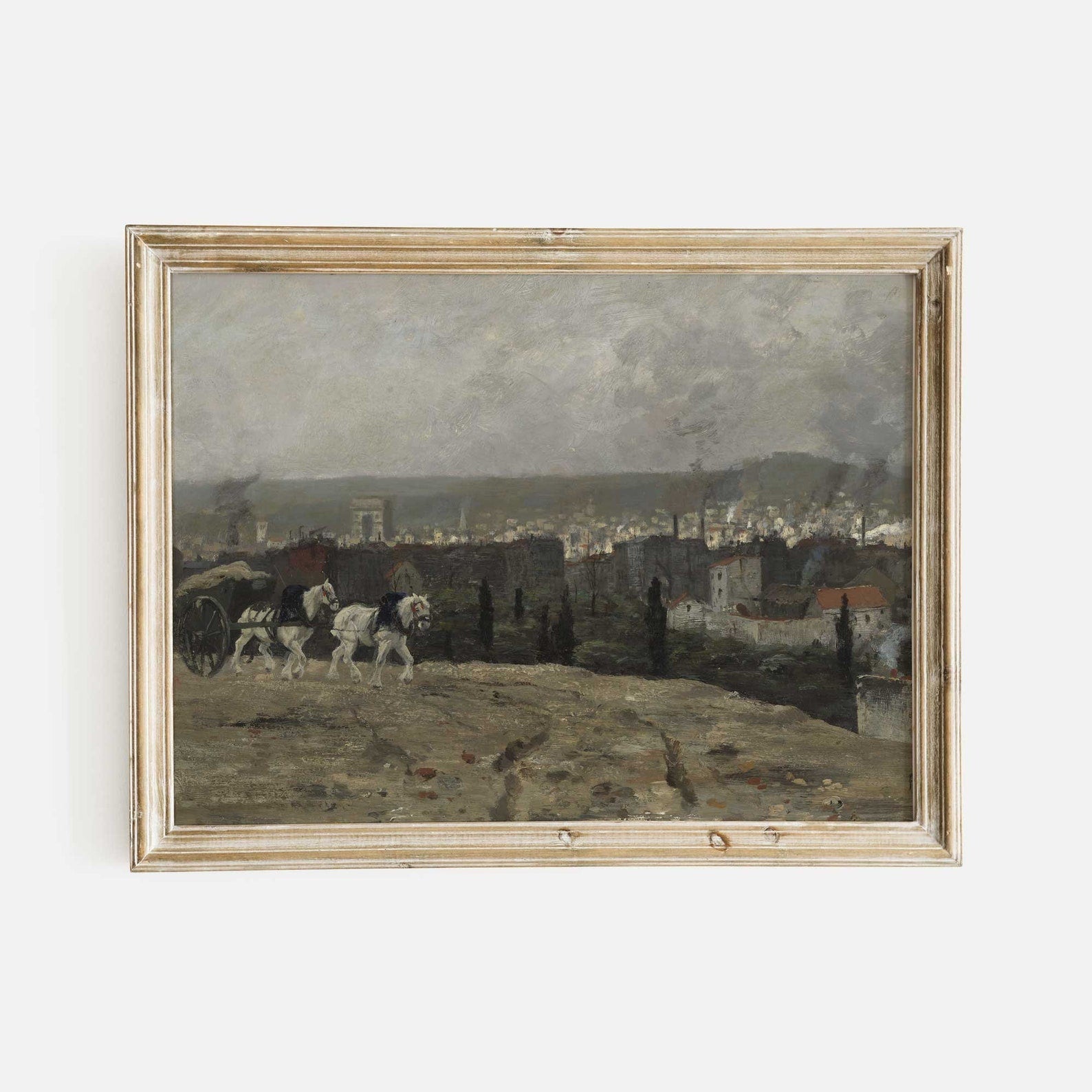 Rustic French Village Winter Landscape Print - Hartsholme Prints