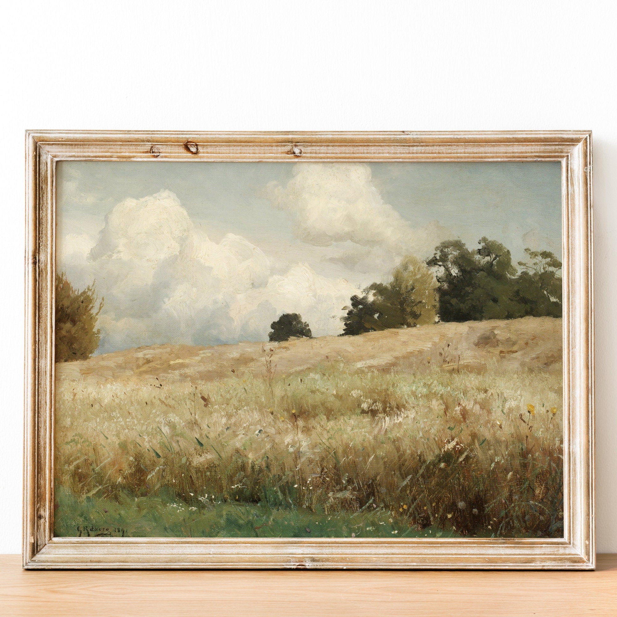Vintage Cornfield Landscape Art Print - Hartsholme Prints
