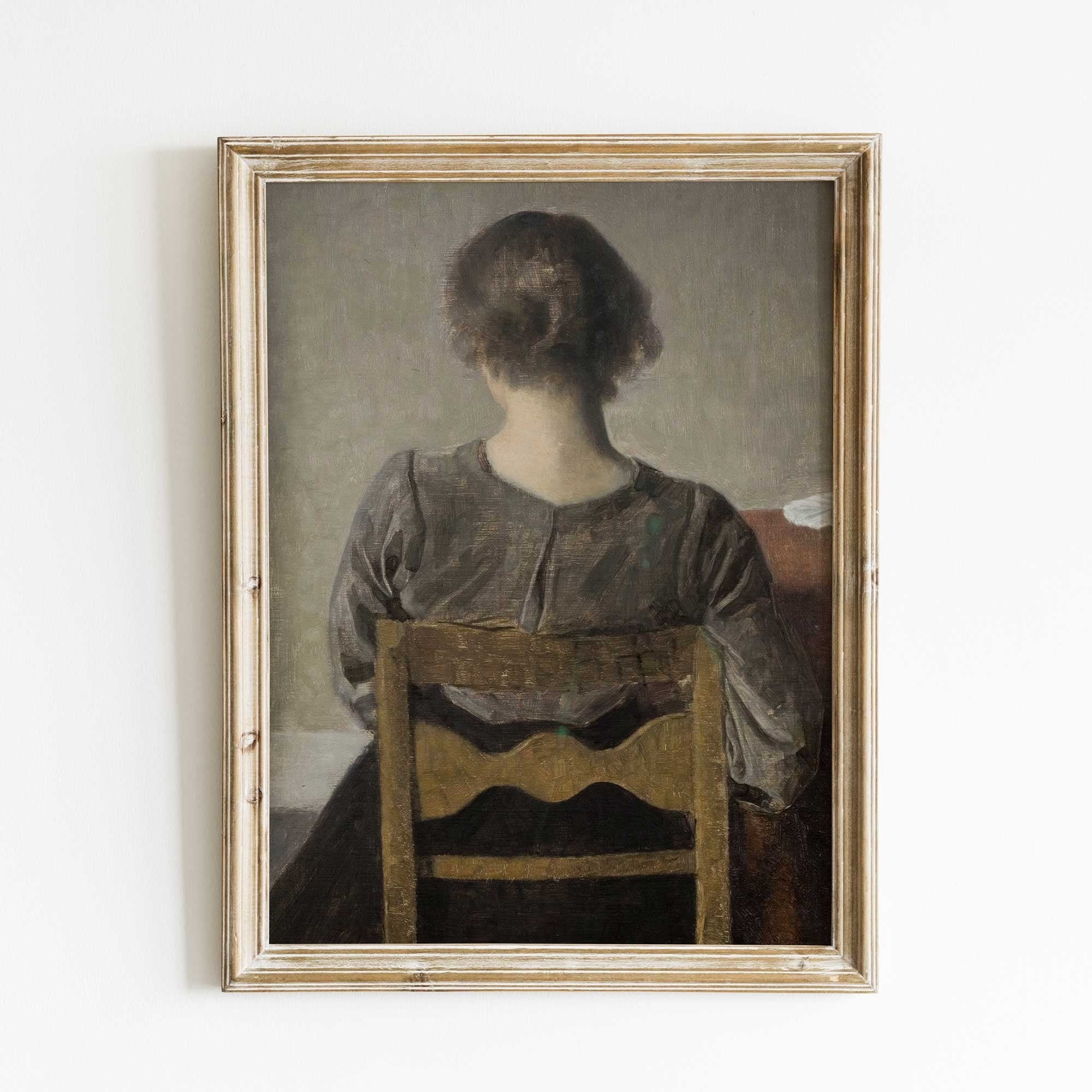 Vintage Portrait of a Woman Sitting on the Chair, Fine Art Print - Hartsholme PrintsClassic Portrait: Woman Sitting on Chair