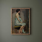 Vintage Portrait Seated Woman, Bathroom Fine Art Print - Hartsholme Prints