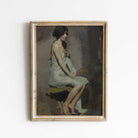 Vintage Portrait Seated Woman, Bathroom Fine Art Print - Hartsholme Prints