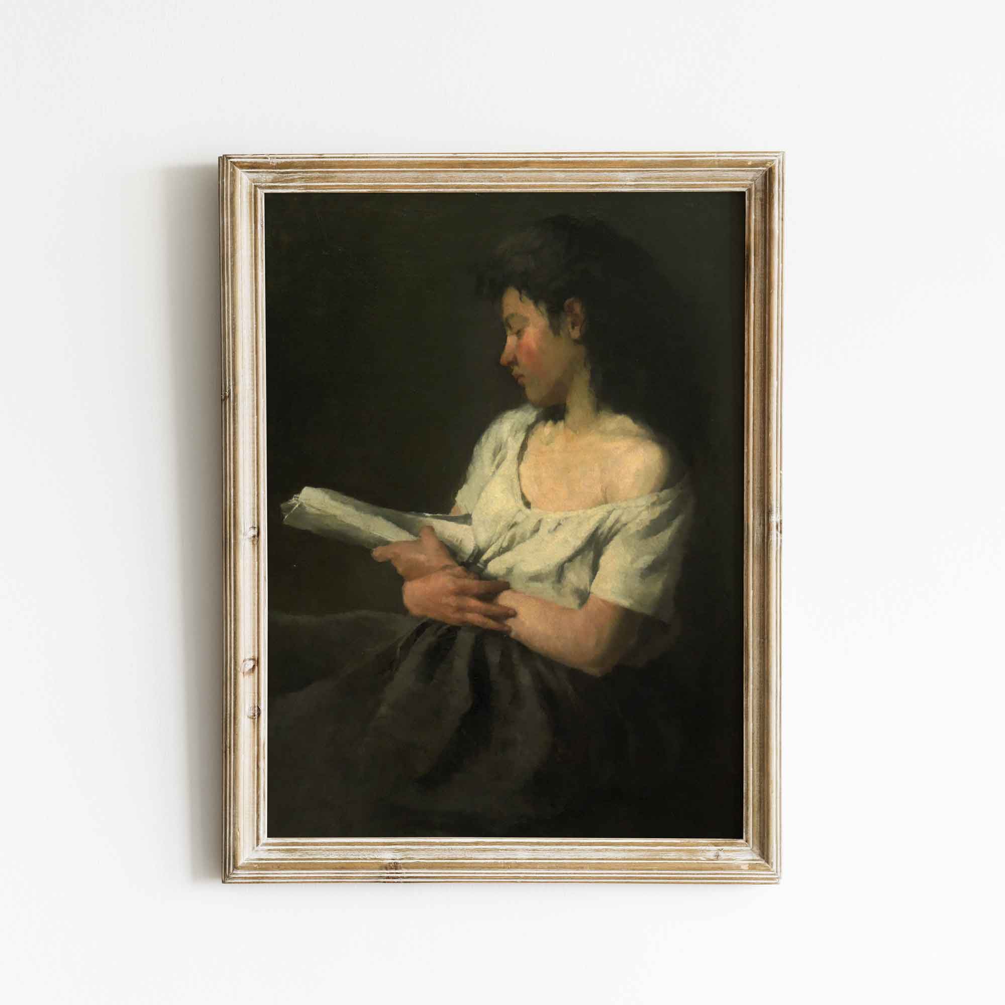 Vintage Portrait The Reading Girl, Fine Art Print - Hartsholme Prints