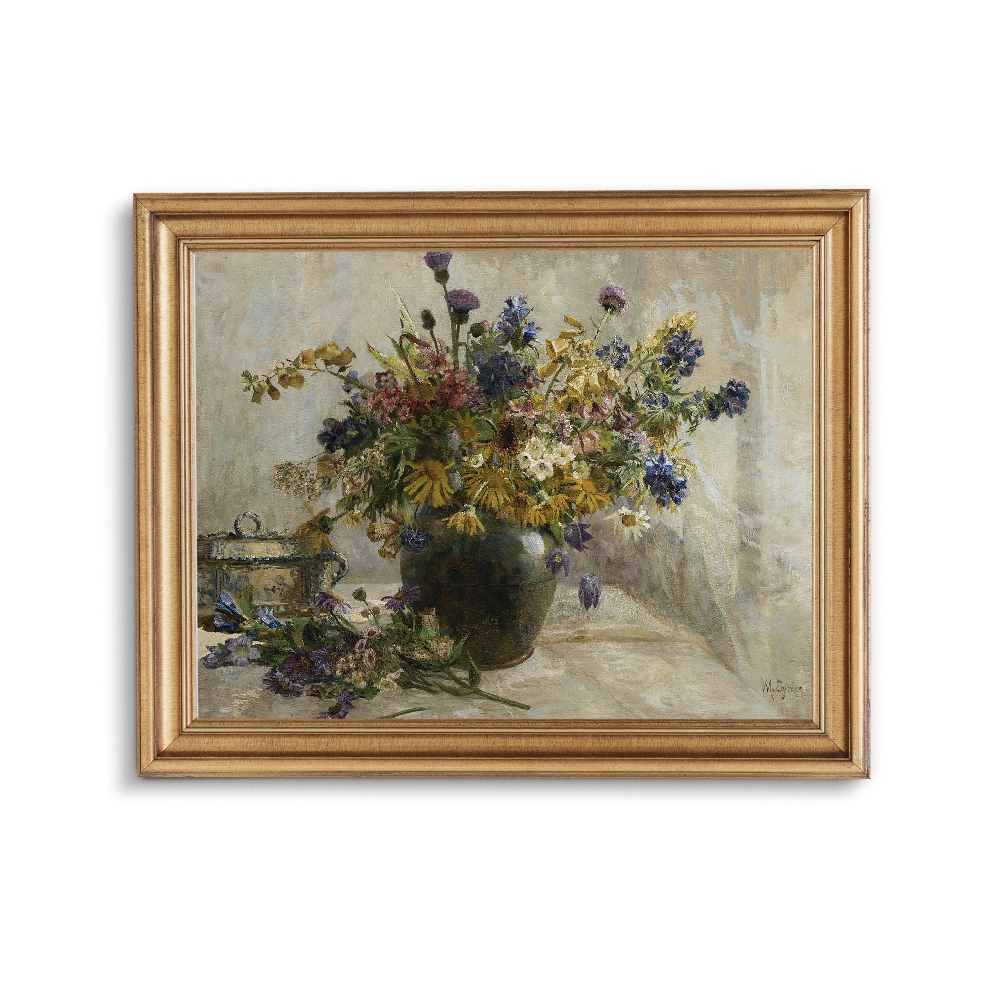 Wildflower in Vase Vintage Fine Art Print - Hartsholme Prints