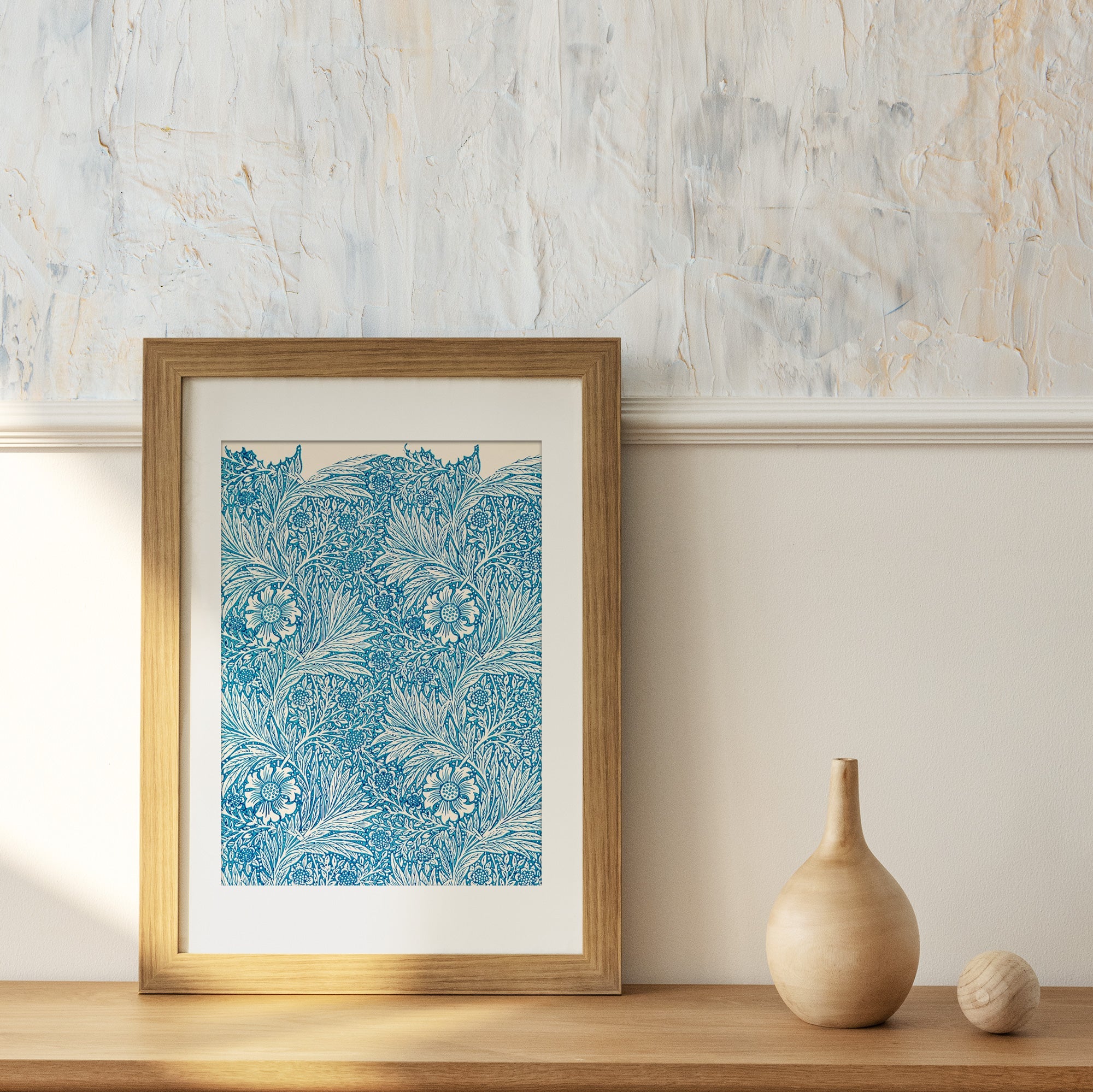 William Morris Blue Marigold Art Print - Hartsholme Prints