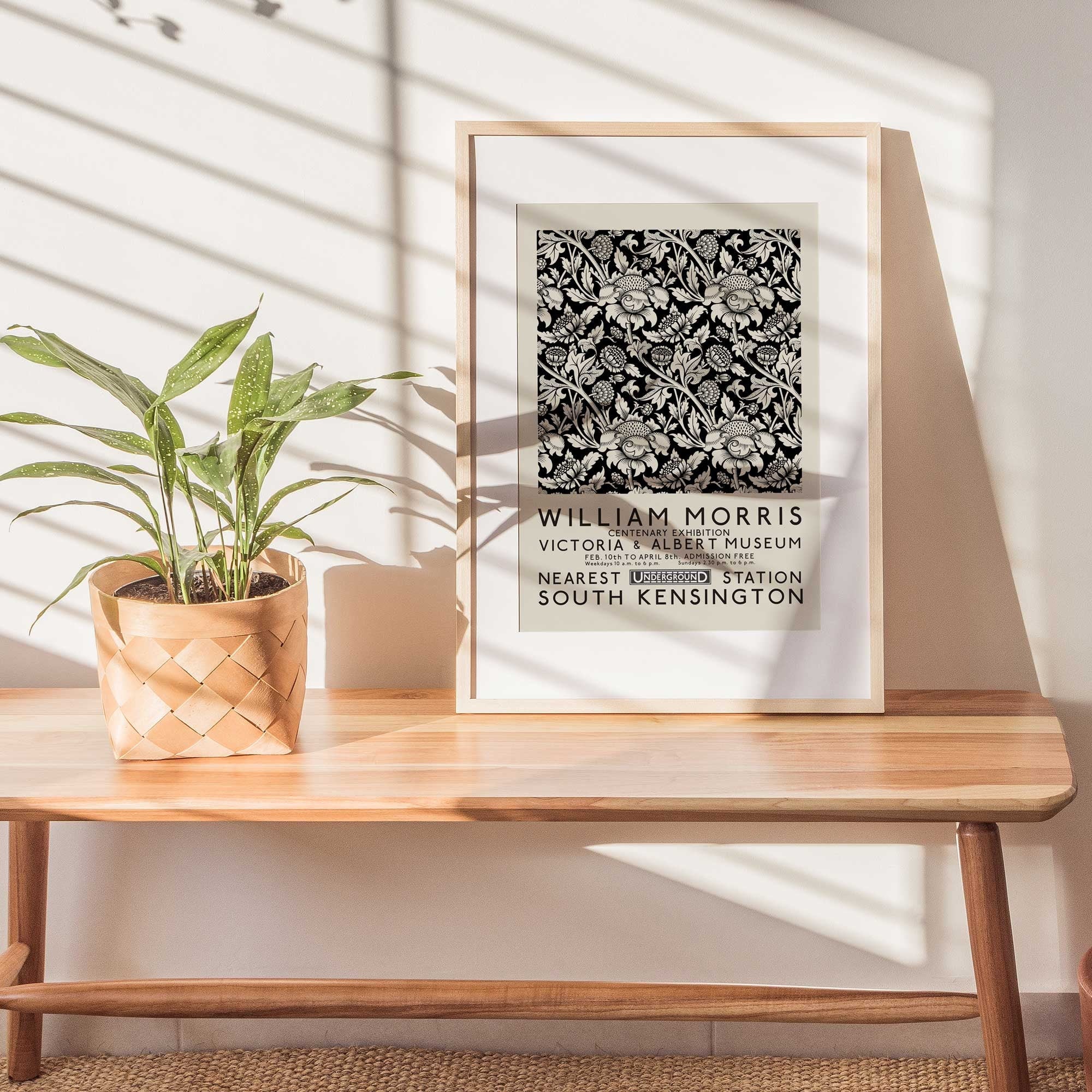 William Morris Monochrome Exhibition Poster - Hartsholme Prints